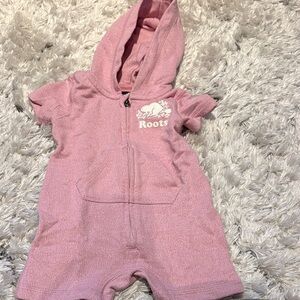 Roots Baby Romper in Soft Rose